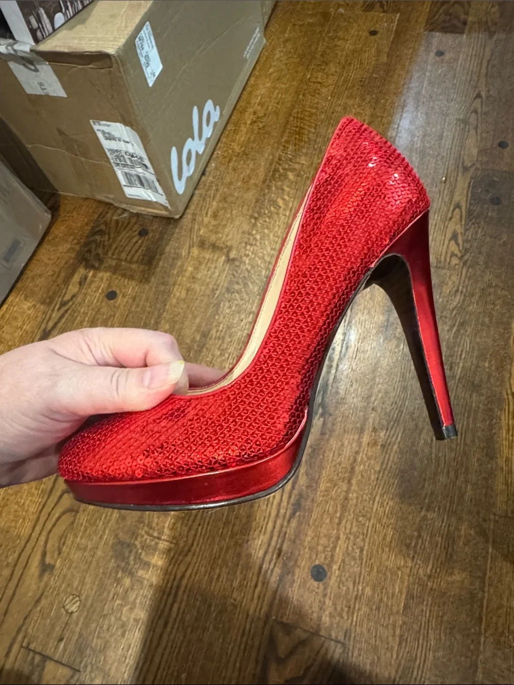 Cole Haan Red Sequin/Round Toe Stiletto 4” Pumps/Size 6.5/NWOT! Nike Air Comfort
